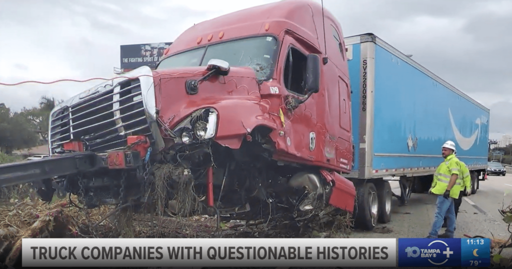A picture of an Amazon Truck Crash